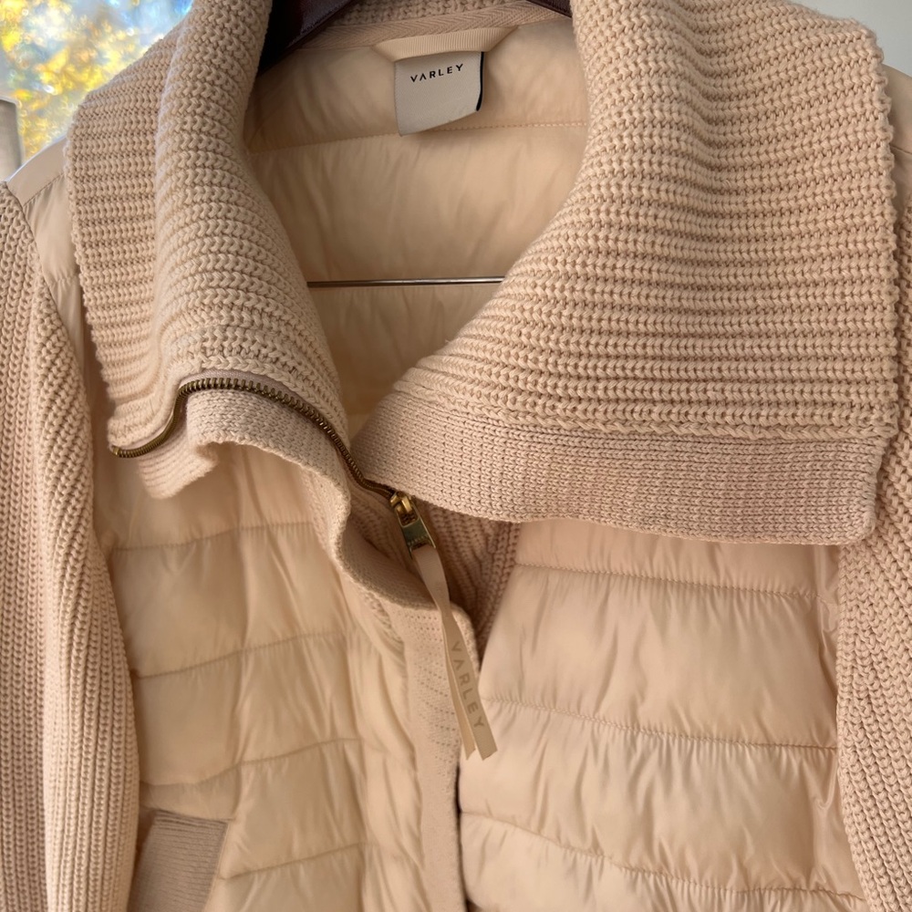 Varley Cream Knit Collar Jacket